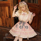 Pink Sweet Kawaii Lolita Summer SK and Blouse