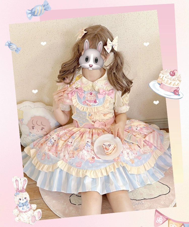 Pink Sweetheart Cute Lolita Dress JSK Bowknot Layer Ruffles