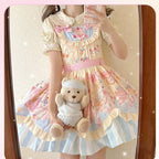 Pink Sweetheart Cute Lolita Dress JSK Bowknot Layer Ruffles