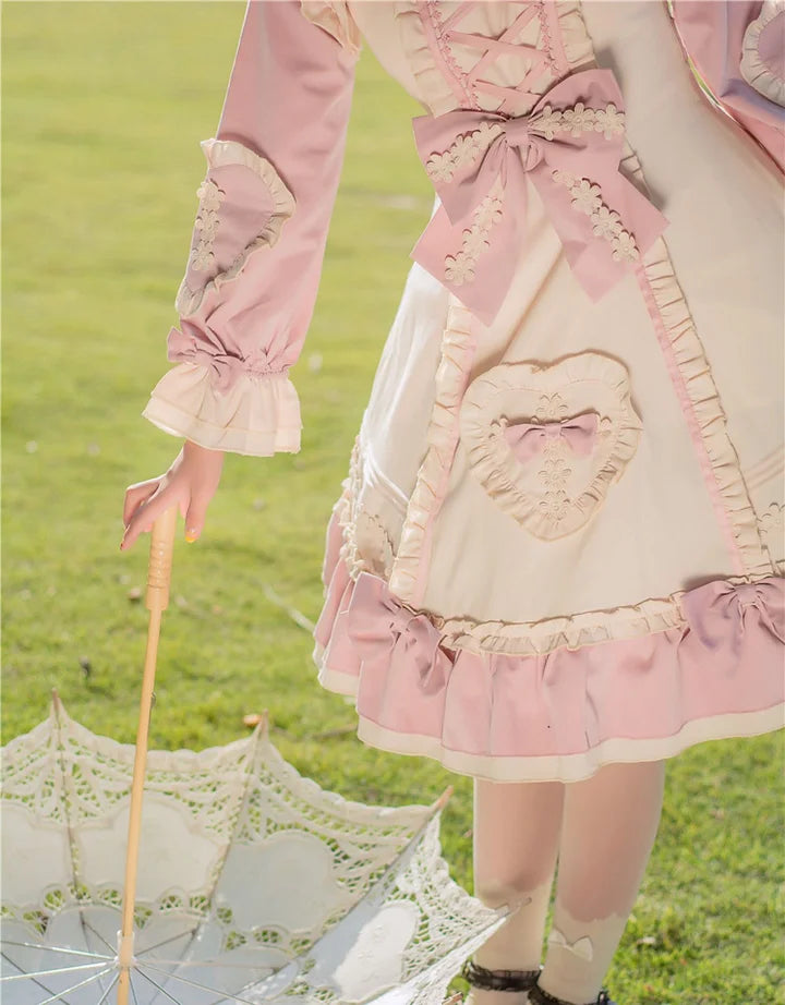 Pink Sweetheart Flower Lolita Dress Sweet Plus Size for Women in Autumn&Winter