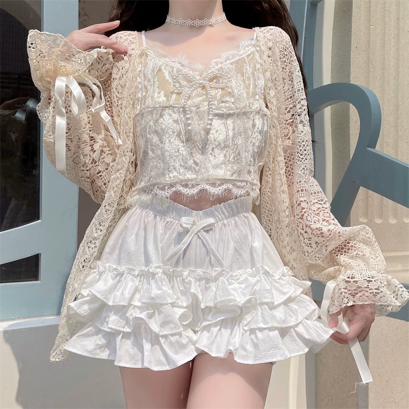 Pink White Swee Cute Shorts Ruffle Lolita Accessories Petticoats