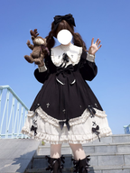 Plus Size Black Classic Long-sleeved Lolita Autumn and Winter Daily Dress Girl OP Fairy Dress 4XL Lolita Dress