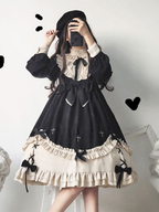 Plus Size Black Classic Long-sleeved Lolita Autumn and Winter Daily Dress Girl OP Fairy Dress 4XL Lolita Dress