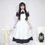 Plus Size Maid Dress Japanese Manservant Long-sleeved One Piece Dress 4XL Lolita Dress 5XL