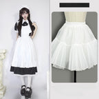 Plus Size Maid Dress Japanese Manservant Long-sleeved One Piece Dress 4XL Lolita Dress 5XL
