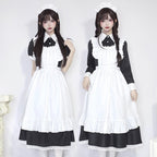 Plus Size Maid Dress Japanese Manservant Long-sleeved One Piece Dress 4XL Lolita Dress 5XL