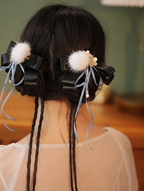 Plush Hairpin Chinese Style Long Ribbon Bow Hair Accessories Pair Clip Lolita Headgear Clip