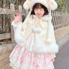 Plush Shawl Jacket Cute Sweet Lolita Cloak Warm Lolita Versatile Thickened Lolita Coats