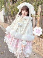 Plush Shawl Jacket Cute Sweet Lolita Cloak Warm Lolita Versatile Thickened Lolita Coats