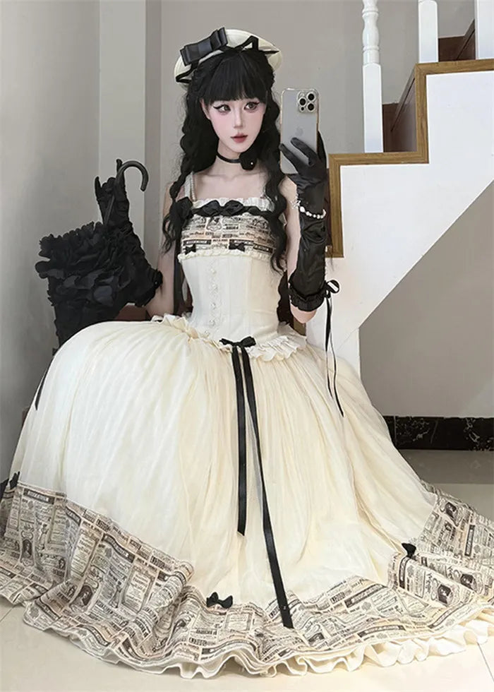 The Classic Vintage Lolita JSK Dress is designed to exude gentle elegance and a refined aristocratic aura. With its soft silhouette, delicate ruffles, and subtle detailing, it evokes the timeless grace of a noble young lady. The retro-inspired design blends sophistication with sweetness, making it versatile for tea parties, gatherings, or formal occasions. This dress captures the essence of Lolita fashion—romantic, elegant, and filled with vintage charm.
