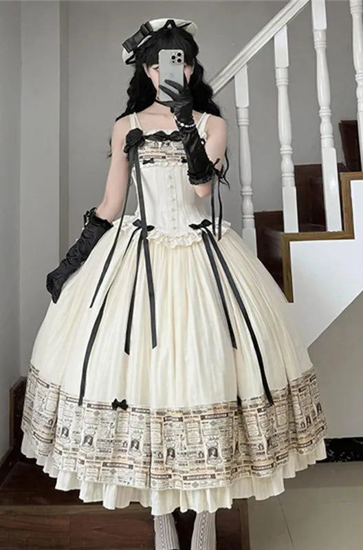 The Classic Vintage Lolita JSK Dress is designed to exude gentle elegance and a refined aristocratic aura. With its soft silhouette, delicate ruffles, and subtle detailing, it evokes the timeless grace of a noble young lady. The retro-inspired design blends sophistication with sweetness, making it versatile for tea parties, gatherings, or formal occasions. This dress captures the essence of Lolita fashion—romantic, elegant, and filled with vintage charm.