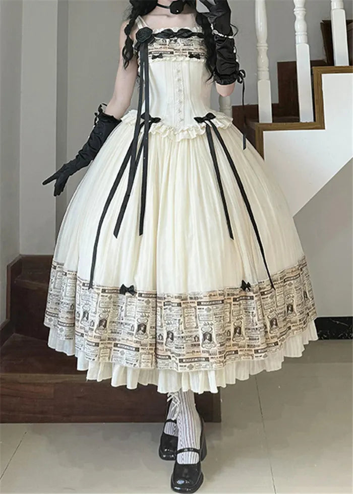 The Classic Vintage Lolita JSK Dress is designed to exude gentle elegance and a refined aristocratic aura. With its soft silhouette, delicate ruffles, and subtle detailing, it evokes the timeless grace of a noble young lady. The retro-inspired design blends sophistication with sweetness, making it versatile for tea parties, gatherings, or formal occasions. This dress captures the essence of Lolita fashion—romantic, elegant, and filled with vintage charm.