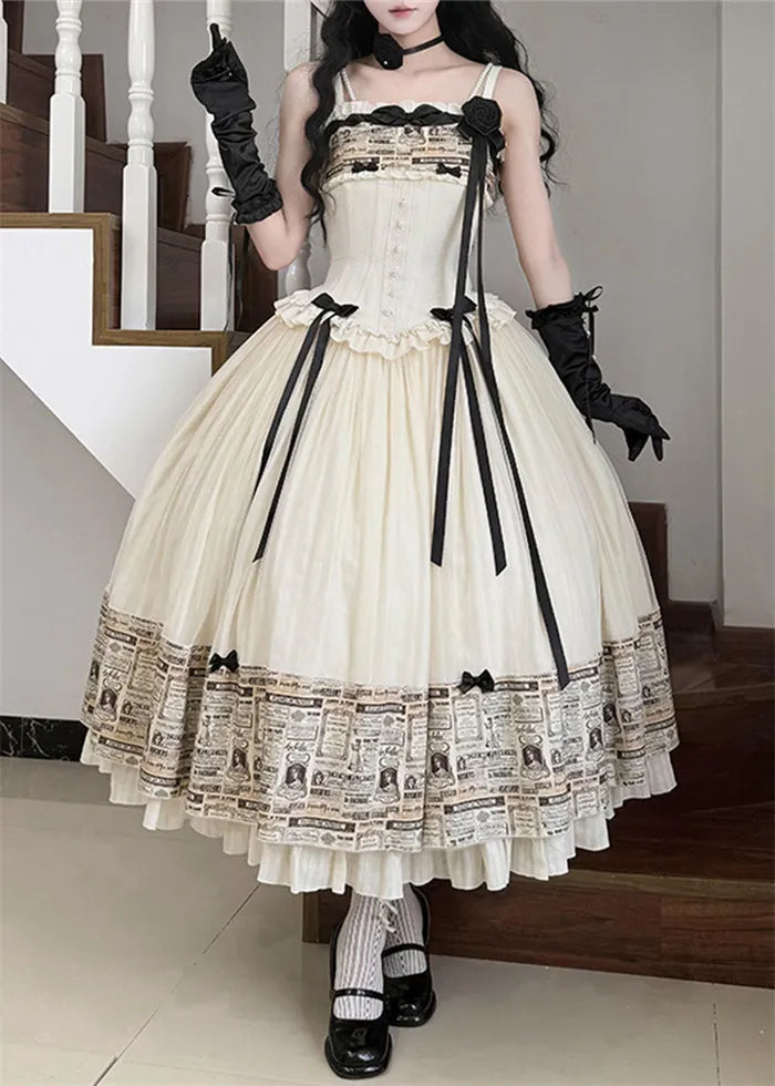 The Classic Vintage Lolita JSK Dress is designed to exude gentle elegance and a refined aristocratic aura. With its soft silhouette, delicate ruffles, and subtle detailing, it evokes the timeless grace of a noble young lady. The retro-inspired design blends sophistication with sweetness, making it versatile for tea parties, gatherings, or formal occasions. This dress captures the essence of Lolita fashion—romantic, elegant, and filled with vintage charm.
