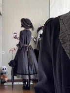 This Gothic Lolita Dark Elegant Dress is designed to highlight a refined and noble charm. Featuring a slim-fit waistline that enhances the silhouette, it creates an elegant and flattering figure. The long vintage-inspired skirt adds dramatic flow, while the dark gothic tone conveys mystery and allure. Perfect for formal gatherings, themed events, or daily elegance, this dress combines timeless sophistication with the enchanting essence of Lolita fashion.