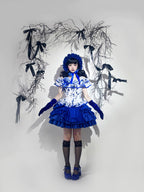 This Halloween Blue Gothic Lolita Set blends dark elegance with a playful festive twist. Featuring a classic shirt paired with a short skirt, the design highlights Gothic-inspired details while keeping a youthful Lolita silhouette. The deep blue tone adds mystery and charm, making it a unique choice for Halloween parties, cosplay, or themed gatherings. Stylish yet versatile, this set perfectly captures the balance of Gothic drama and Lolita sweetness.