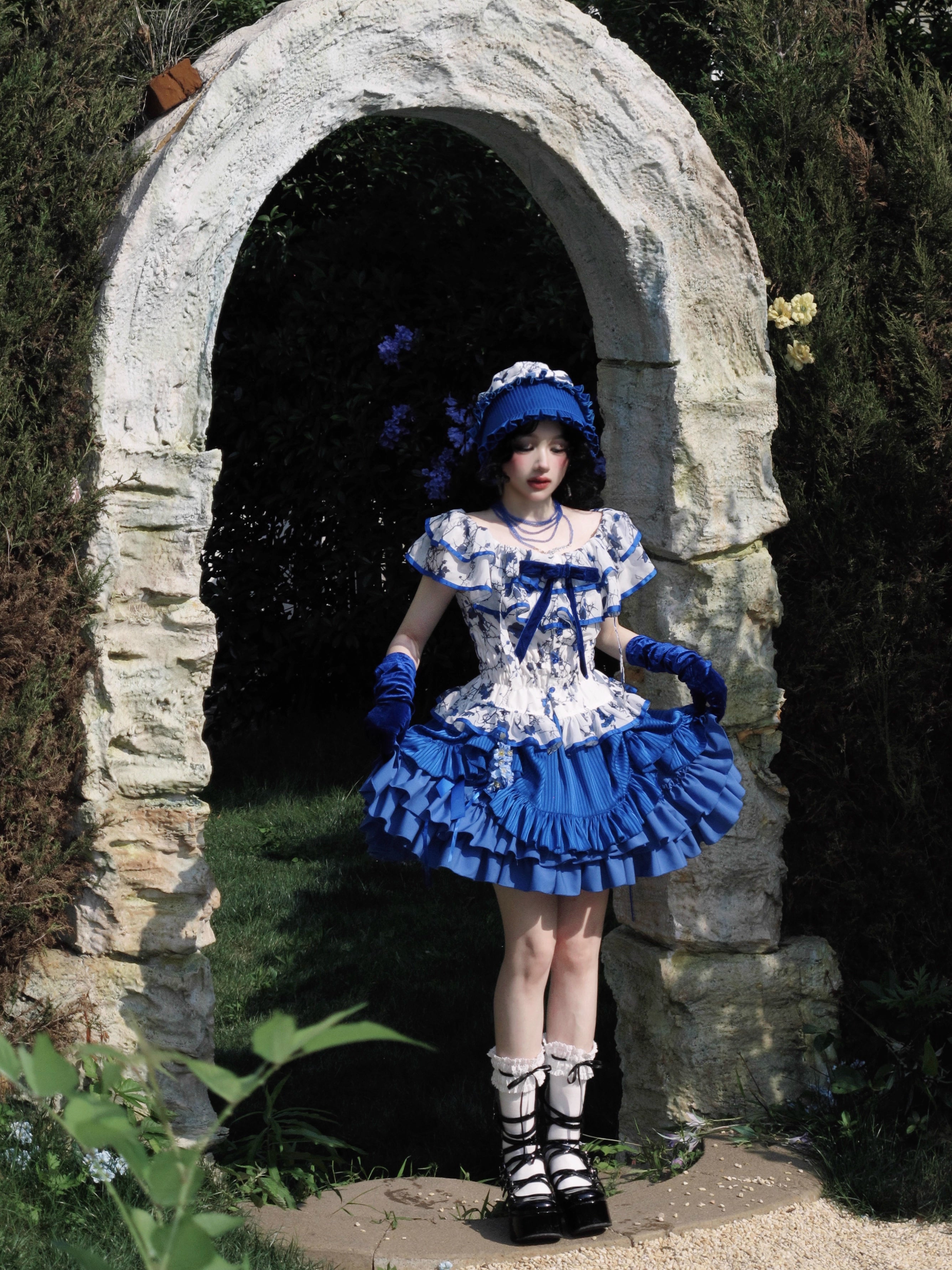 This Halloween Blue Gothic Lolita Set blends dark elegance with a playful festive twist. Featuring a classic shirt paired with a short skirt, the design highlights Gothic-inspired details while keeping a youthful Lolita silhouette. The deep blue tone adds mystery and charm, making it a unique choice for Halloween parties, cosplay, or themed gatherings. Stylish yet versatile, this set perfectly captures the balance of Gothic drama and Lolita sweetness.