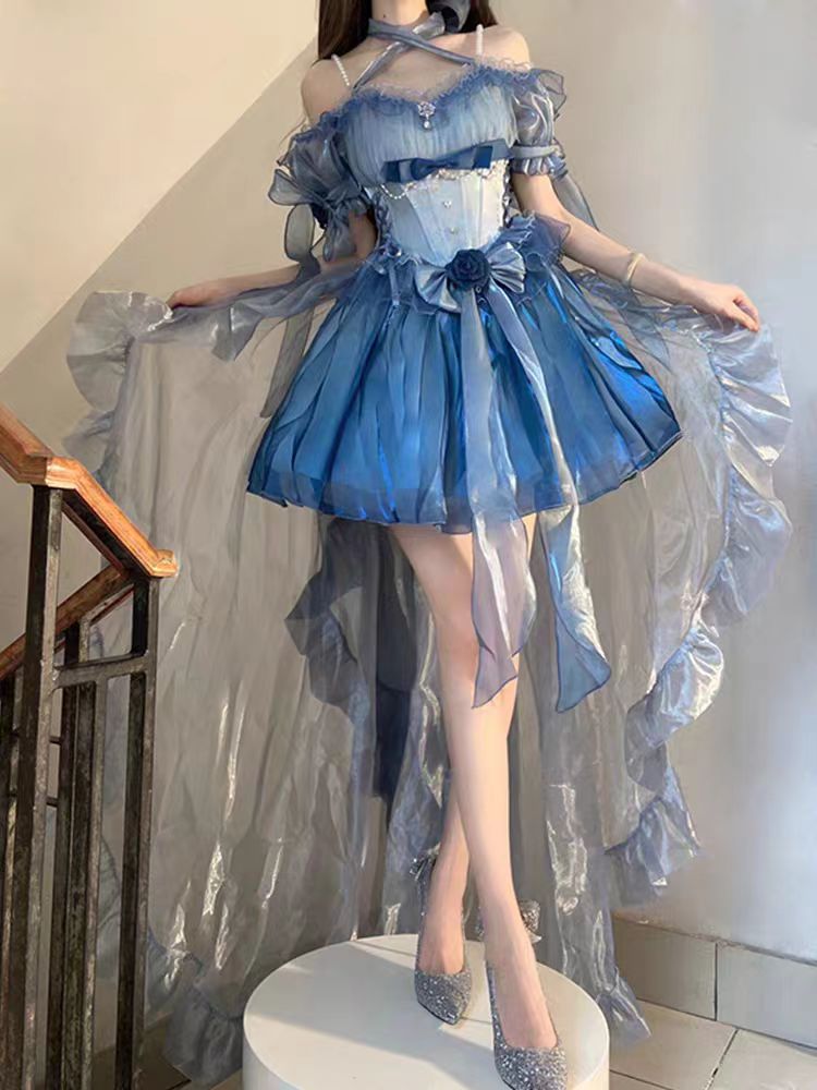 Dive into a dreamy underwater fantasy with this deep sea blue Lolita dress. Inspired by ocean elegance, it combines sweet charm with ethereal grace. Delicate lace, soft ruffles, and a flowing silhouette create a whimsical fairy-tale aura. Perfect for tea parties and enchanting occasions, this gown lets you embody the magic of a mystical sea princess.