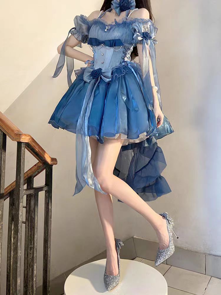 Dive into a dreamy underwater fantasy with this deep sea blue Lolita dress. Inspired by ocean elegance, it combines sweet charm with ethereal grace. Delicate lace, soft ruffles, and a flowing silhouette create a whimsical fairy-tale aura. Perfect for tea parties and enchanting occasions, this gown lets you embody the magic of a mystical sea princess.