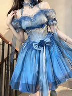 Dive into a dreamy underwater fantasy with this deep sea blue Lolita dress. Inspired by ocean elegance, it combines sweet charm with ethereal grace. Delicate lace, soft ruffles, and a flowing silhouette create a whimsical fairy-tale aura. Perfect for tea parties and enchanting occasions, this gown lets you embody the magic of a mystical sea princess.