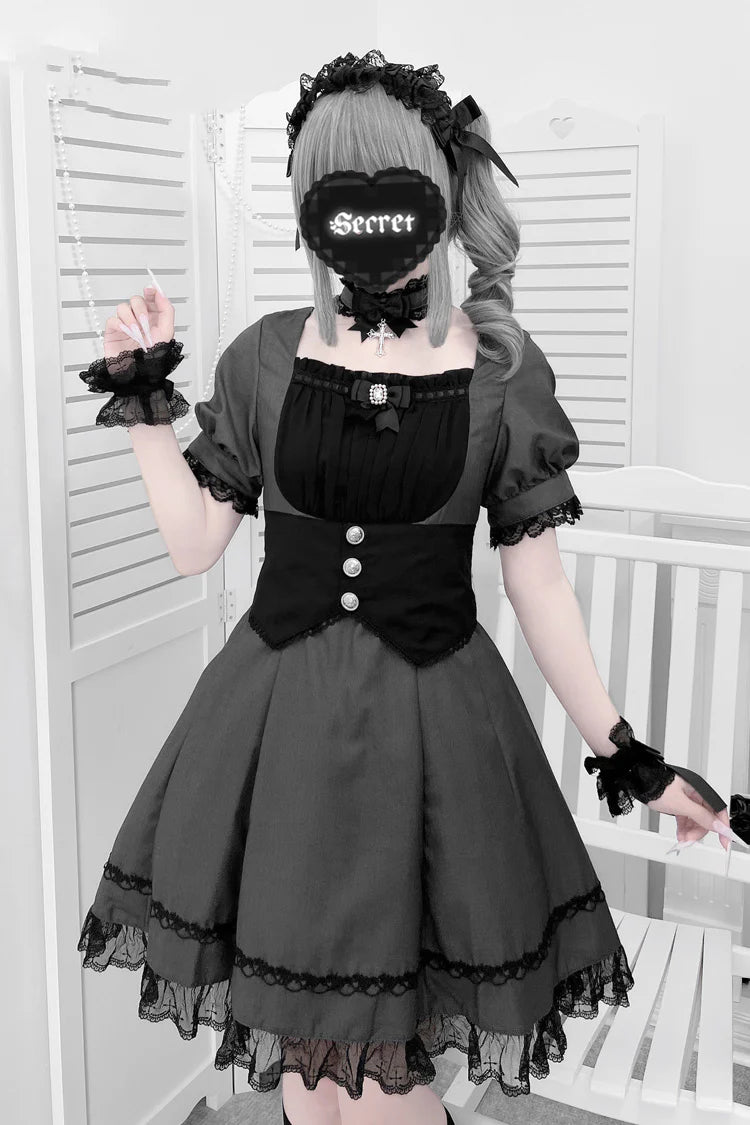 The Pink Maid Lolita Dress Set is designed to blend playful cuteness with classic Japanese Lolita charm. Featuring short sleeves, layered ruffles, and delicate bowknot accents, it creates a youthful and lively silhouette. The soft pink tone enhances sweetness, while the maid-inspired design adds a touch of cosplay fun. Perfect for themed parties, photoshoots, or gatherings, this dress set captures the whimsical, romantic essence of Sweet Lolita fashion.