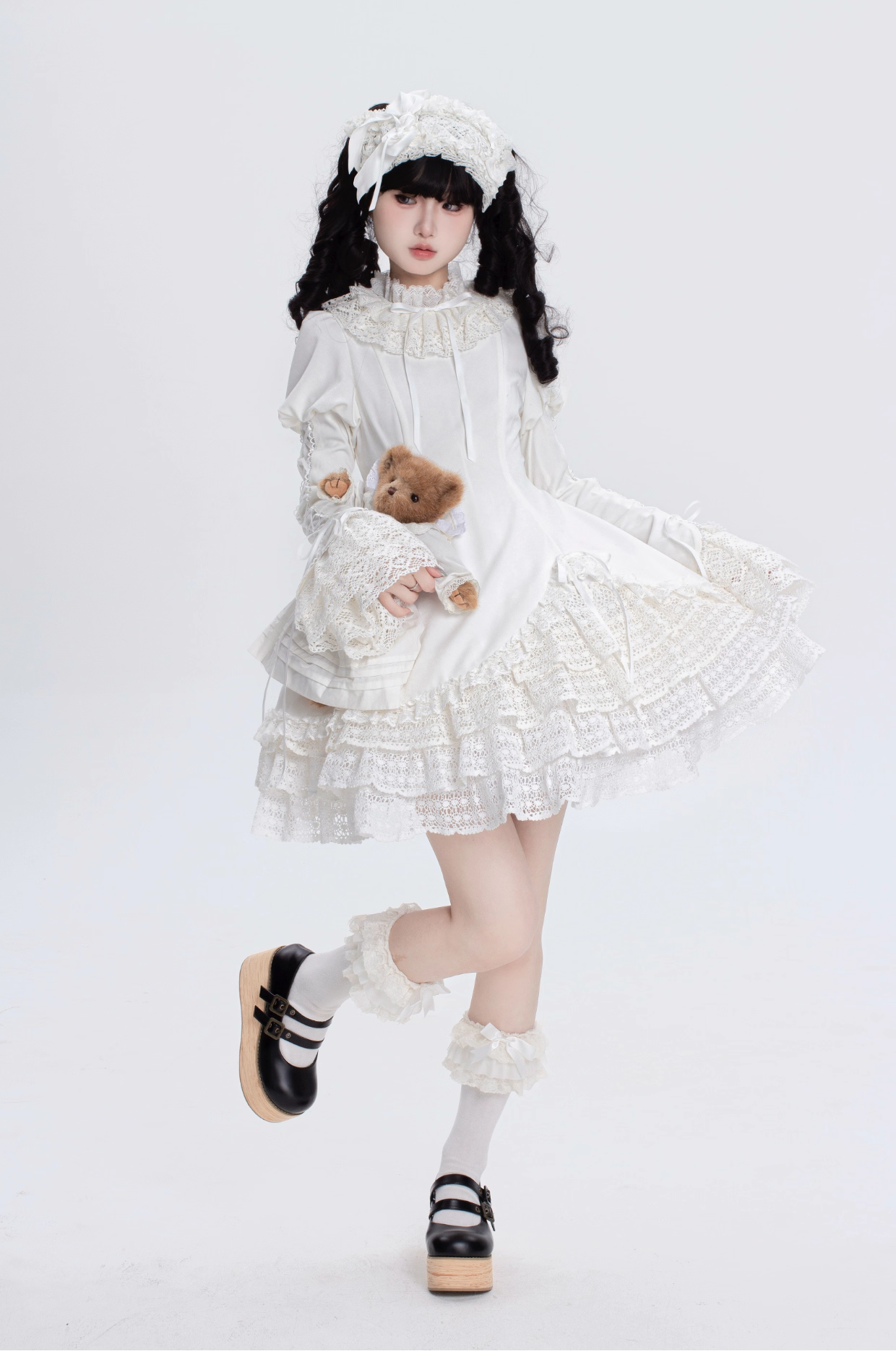 This Black White Doll Style Lolita Dress embodies a balance of sweetness and elegance with its refined lace trim and doll-like silhouette. The black and white palette creates a timeless contrast, while delicate details highlight the classic Lolita charm. Designed with a cute yet graceful aesthetic, it is perfect for tea parties, daily outings, or themed gatherings. A versatile piece that captures both playful innocence and the sophistication of traditional Lolita fashion.