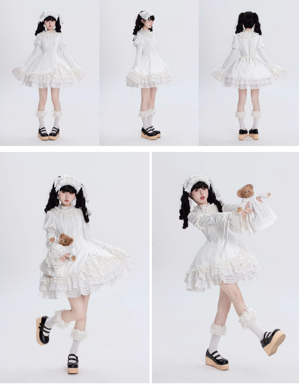 This Black White Doll Style Lolita Dress embodies a balance of sweetness and elegance with its refined lace trim and doll-like silhouette. The black and white palette creates a timeless contrast, while delicate details highlight the classic Lolita charm. Designed with a cute yet graceful aesthetic, it is perfect for tea parties, daily outings, or themed gatherings. A versatile piece that captures both playful innocence and the sophistication of traditional Lolita fashion.