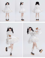 This Black White Doll Style Lolita Dress embodies a balance of sweetness and elegance with its refined lace trim and doll-like silhouette. The black and white palette creates a timeless contrast, while delicate details highlight the classic Lolita charm. Designed with a cute yet graceful aesthetic, it is perfect for tea parties, daily outings, or themed gatherings. A versatile piece that captures both playful innocence and the sophistication of traditional Lolita fashion.