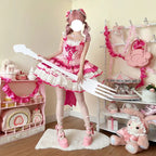 [Pre] Sweet Lolita Goth Lolita Ruffled Lace Bow Lolita Dress JSK Princess Cake Dress