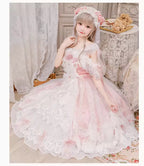 This Green Sleeveless Sweet Princess Lolita JSK Dress showcases a graceful and romantic style. The multi-layered ruffles and delicate lace create a voluminous silhouette, while bowknot and lace-up details highlight the sweet and classic Lolita charm. Its fresh green tone adds a unique touch of elegance and vitality, making it suitable for tea parties, gatherings, or special occasions. A perfect choice for those seeking both sophistication and youthful sweetness.