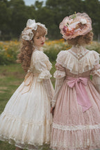 [Pre] Hime Lolita Rose Lace Pure Color Lolita OP Elegant Long Dress
