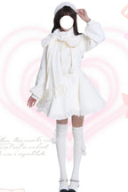 "Winter Candy Dream"&nbsp;— Inspired by the soft glow of sugar-spun sunsets and the delicate beauty of frost-kissed blossoms, this coat wraps the wearer in a confectionery fantasy. Blending the warmth of winter tailoring with the whimsy of Lolita romance, it evokes the joy of a princess wandering through a garden dusted with first snow. The dual-tone palette of pink and apricot mirrors the sweetness of candied fruits and marshmallow clouds, while cascading ruffles and bows add a touch of dreamlike elegance.