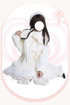 "Winter Candy Dream"&nbsp;— Inspired by the soft glow of sugar-spun sunsets and the delicate beauty of frost-kissed blossoms, this coat wraps the wearer in a confectionery fantasy. Blending the warmth of winter tailoring with the whimsy of Lolita romance, it evokes the joy of a princess wandering through a garden dusted with first snow. The dual-tone palette of pink and apricot mirrors the sweetness of candied fruits and marshmallow clouds, while cascading ruffles and bows add a touch of dreamlike elegance.