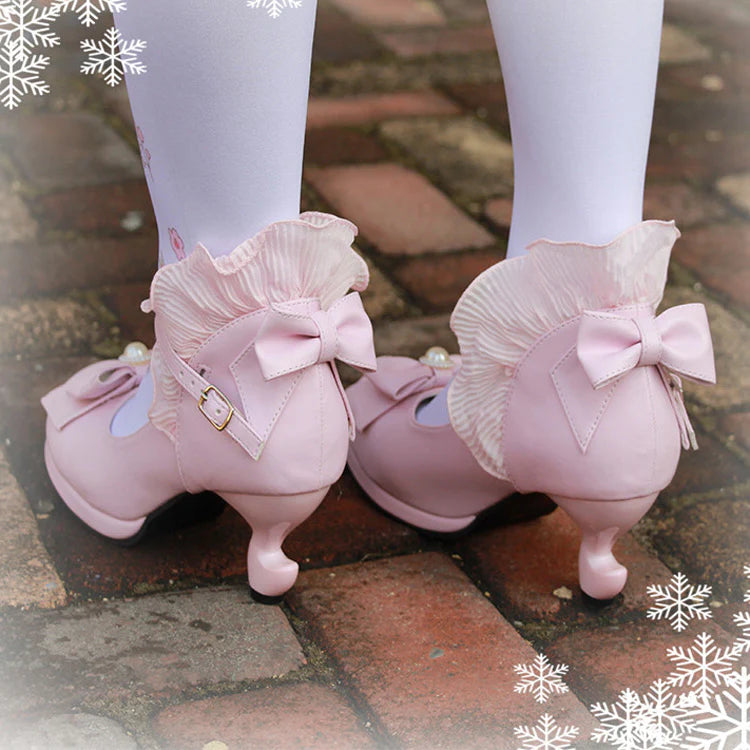 "Whimsical Ballet"&nbsp;— Inspired by the delicate charm of vintage ballet shoes and the playful energy of a candy carnival, these shoes blend soft textures with dreamy details. The combination of bows, laces, and ruffles creates a multidimensional sweet aesthetic, perfect for adding a fairy-tale touch to any Lolita coordinate.