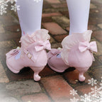 "Whimsical Ballet"&nbsp;— Inspired by the delicate charm of vintage ballet shoes and the playful energy of a candy carnival, these shoes blend soft textures with dreamy details. The combination of bows, laces, and ruffles creates a multidimensional sweet aesthetic, perfect for adding a fairy-tale touch to any Lolita coordinate.