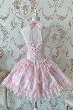 [Pre]Sweet Ballet Style Dance Dress Cross Cute Lolita Hanging Neck Short Dress