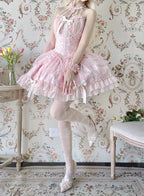 [Pre]Sweet Ballet Style Dance Dress Cross Cute Lolita Hanging Neck Short Dress