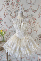 [Pre]Sweet Ballet Style Dance Dress Cross Cute Lolita Hanging Neck Short Dress
