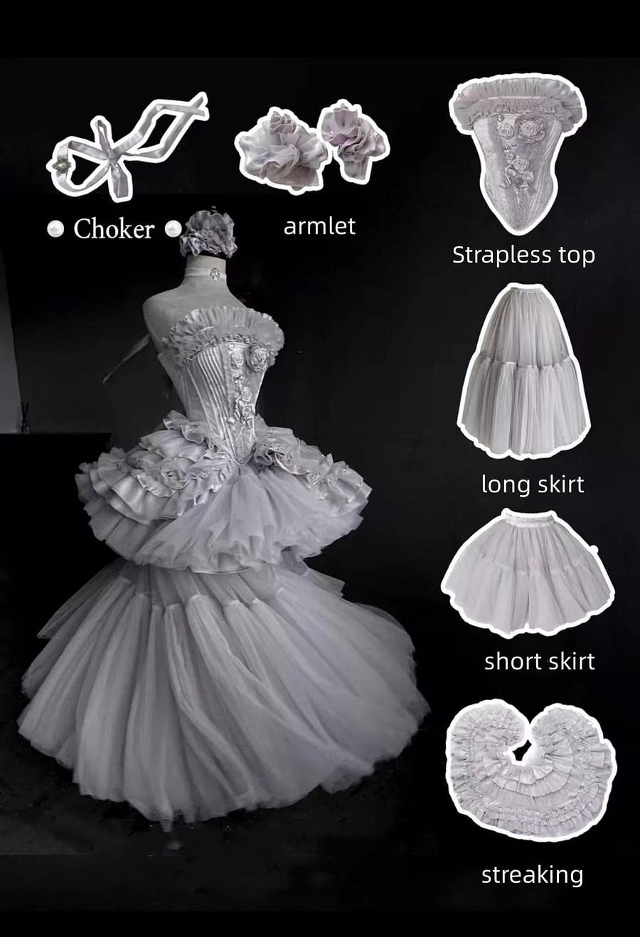 [Pre] White Flower Marriage Heavy jsk Dress Lolita Heavy Gorgeous Model Birthday Party