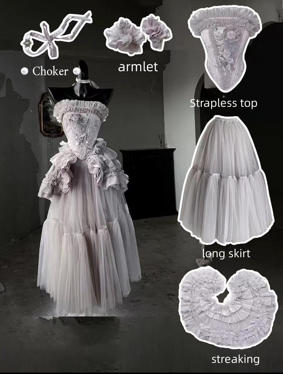 [Pre] White Flower Marriage Heavy jsk Dress Lolita Heavy Gorgeous Model Birthday Party