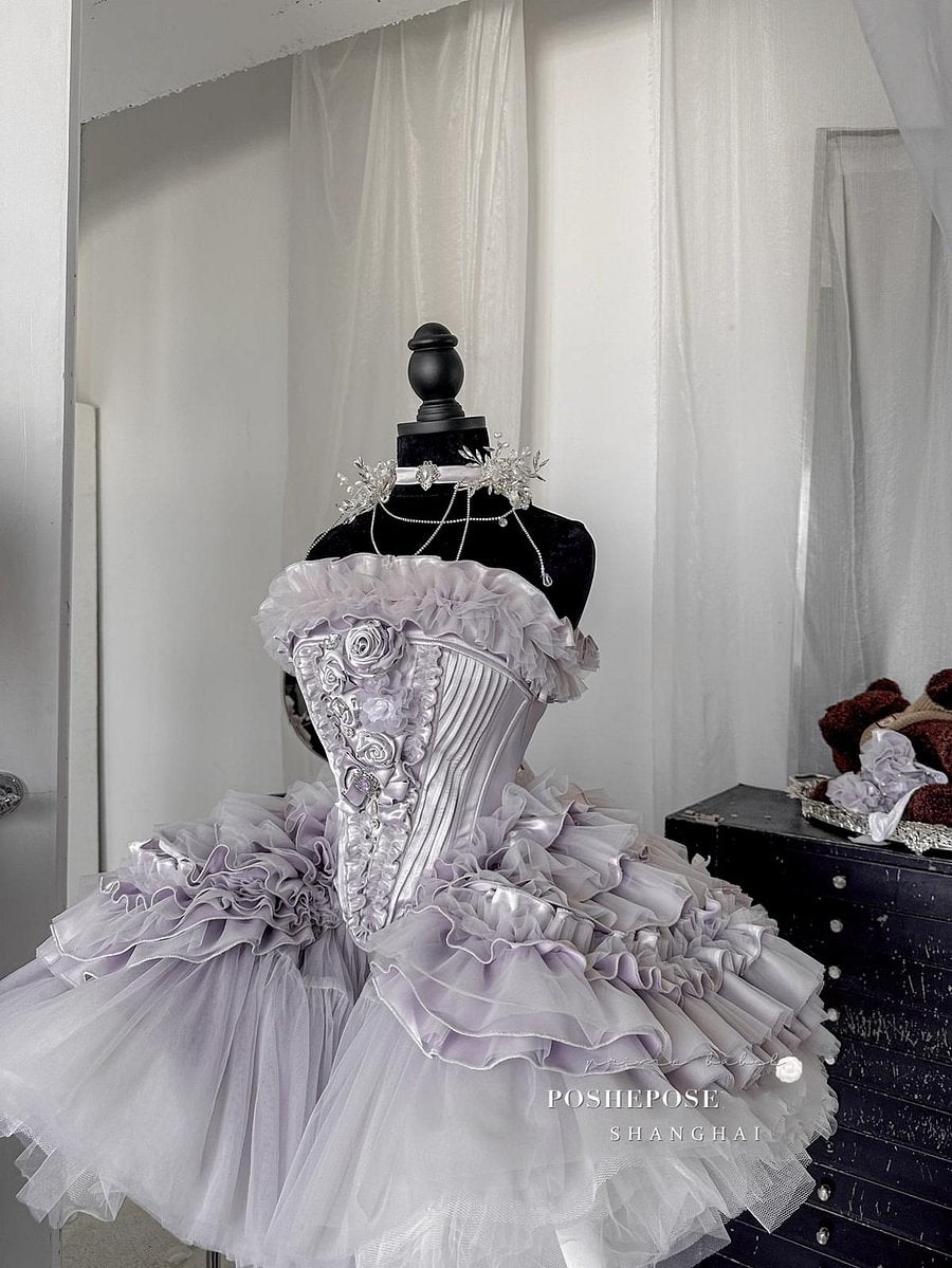 [Pre] White Flower Marriage Heavy jsk Dress Lolita Heavy Gorgeous Model Birthday Party