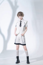 Design Concept:
This Ouji-style Lolita shirt in classic white combines a crisp, clean aesthetic with a boyish charm. Featuring short sleeves and a tailored fit, it offers both comfort and style. The minimalist design makes it versatile for daily wear, casual outings, or tea party gatherings. Perfect for creating a refined yet playful Lolita look, suitable for both male and female styling.