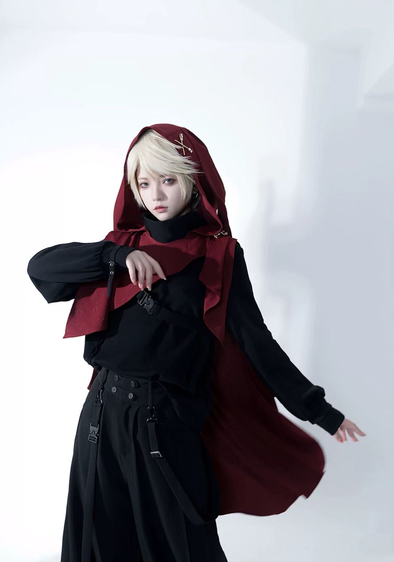 Design Concept:
This Ouji Fashion Lolita cloak in a striking red tone combines elegance with a bold, cool aesthetic. Designed with a flowing cape silhouette, it enhances the prince-style charm while maintaining a refined edge. The loose yet structured cut ensures comfort and versatility, making it suitable for daily wear, stage outfits, or special gatherings. A statement piece that captures both sophistication and a handsome aura, perfect for those seeking a dramatic and stylish look.