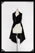 Design Concept:
This Ouji Fashion Lolita vest in classic black takes inspiration from medieval prince aesthetics with an asymmetrical long waistcoat design. Crafted with a refined silhouette, it blends vintage elegance with a bold modern edge. Available in both men’s and women’s versions, this versatile piece adds a statement layer to daily outfits, stage performances, or themed gatherings. Perfect for those who enjoy Ouji fashion’s balance of sophistication and individuality.