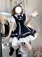Design Concept:
This Sweet Lolita JSK features a playful doll-like silhouette, available in black, purple, and pink. Crafted for summer wear, the dress combines lightweight fabrics with delicate detailing to create a soft, elegant look. The high-quality stitching and charming design make it perfect for daily wear, casual outings, or tea parties, offering a sweet and youthful Lolita aesthetic.