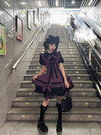 Design Concept:
This Sweet Lolita JSK features a playful doll-like silhouette, available in black, purple, and pink. Crafted for summer wear, the dress combines lightweight fabrics with delicate detailing to create a soft, elegant look. The high-quality stitching and charming design make it perfect for daily wear, casual outings, or tea parties, offering a sweet and youthful Lolita aesthetic.