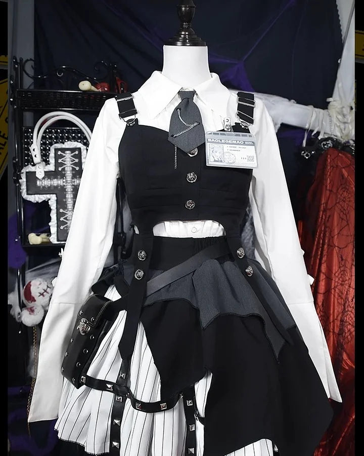 Punk Cop Uniform Lolita Dress Outfits Hallowmas
