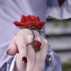 Punk Lace Cuff Vintage Gothic Lolita Bracelet Halloween Rose Skeleton Hand Chain