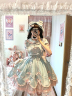 Purple Short Sleeve Bow Lace Dress Princess Dress Lolita