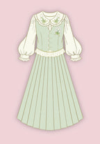 Qi Lolita Han Element Lolita Dress French Lolita Green Elegant Op Princess Dress