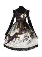 Qi Lolita Black-Re Ink Wash Painting Lolita Dress Jumper Skirt